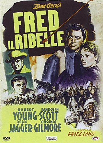 Vintage Italian DVD cover for Western film "Fred Il Ribelle" with actors.