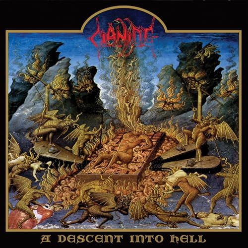 CD cover: demonic figures tormenting a nude figure amidst flames.