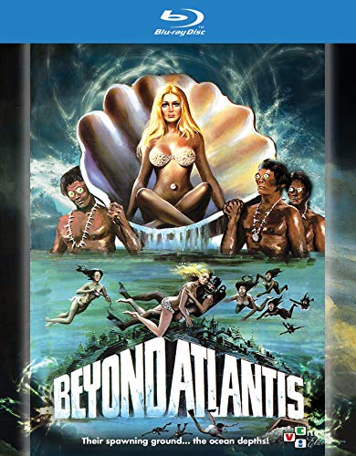 Beyond Atlantis" Blu-ray cover featuring a woman in a shell and figures underwater.