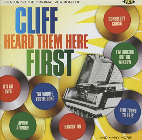 CD cover for “Cliff Heard Them Here First” with song titles and a radio.