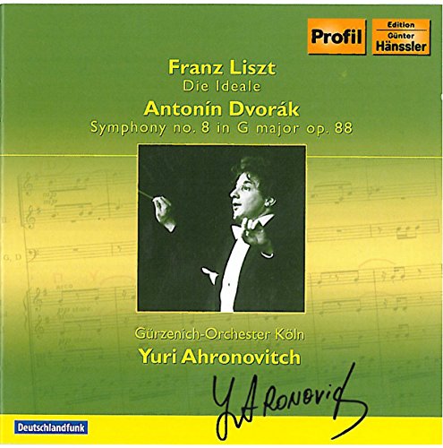 CD cover featuring a conductor, musical score, and composers' names.