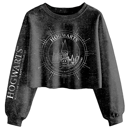 Superheroes Inc. Harry Potter - Hogwarts Constellation (Womens Black Sweatshirt Cropped) Large