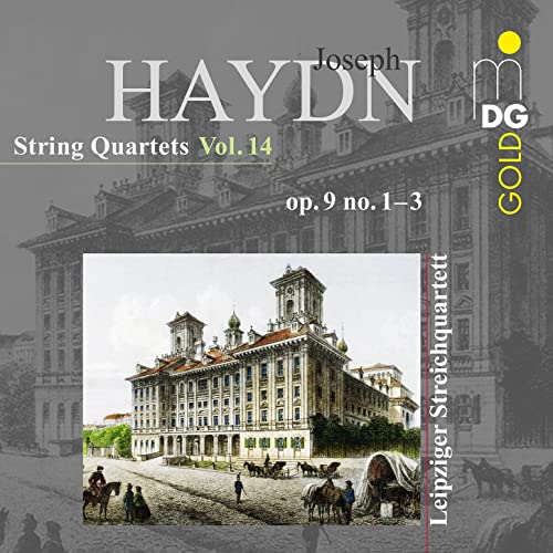 CD cover for Haydn string quartets, featuring a historic building image.