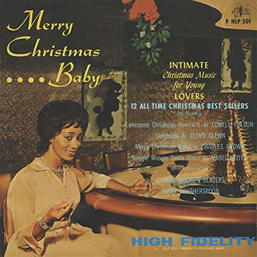 Vintage CD cover featuring a woman and Christmas decorations, titled "Merry Christmas Baby.