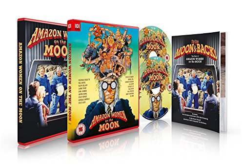 Amazon Women on the Moon" Blu-ray case with colorful, cartoonish cover art.