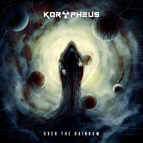 CD cover: hooded figure surrounded by planets in a swirling galaxy.