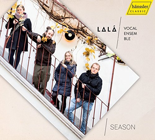 CD cover featuring five people on a staircase, autumn foliage.