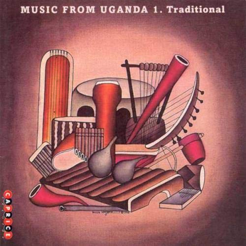 CD cover: “Music from Uganda Vol. 1” featuring traditional instruments.