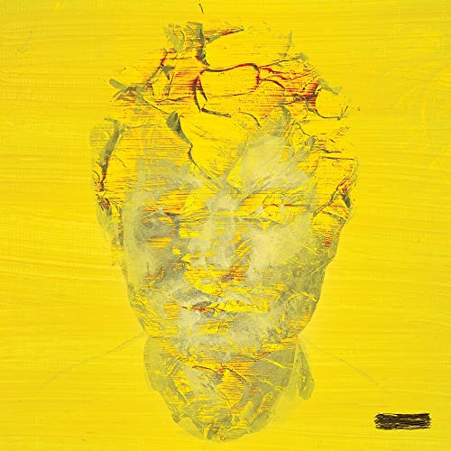 Yellow abstract portrait of Ed Sheeran with a fractured heart overlay.