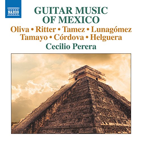 CD cover for “Guitar Music of Mexico” featuring a Mayan pyramid.
