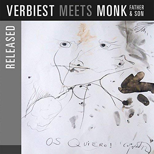 CD cover for “Verbiest Meets Monk” with abstract face sketch.