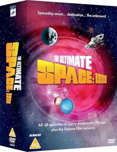 Space: 1999 DVD box set cover featuring a spaceship, planets, and a pink nebula.