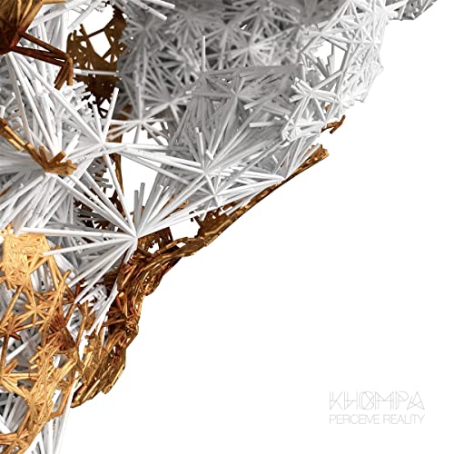 Abstract white and gold sculpture, album art for Khompa’s “Perceive Reality.”