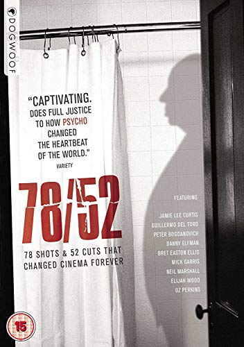 78/52" DVD cover featuring a shower curtain and silhouetted head.
