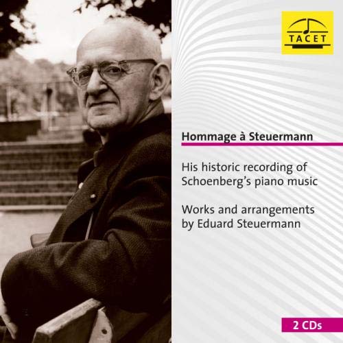 CD cover featuring a portrait of pianist Eduard Steuermann in grayscale.