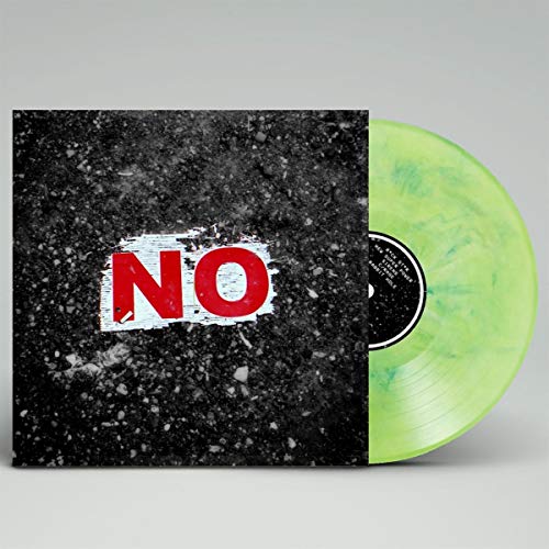 Vinyl record with black and white textured cover, featuring a large red "NO".