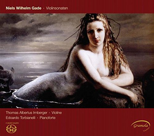 Red CD cover featuring a painting of a woman as a mermaid.