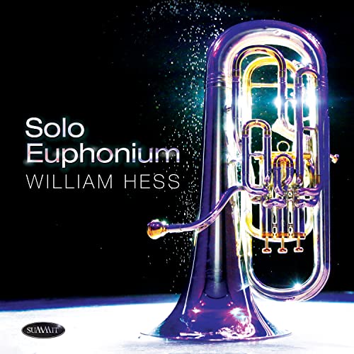 CD cover featuring a brightly lit euphonium against a dark, speckled background.