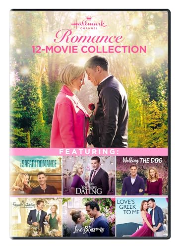 Hallmark 12-movie romance DVD collection cover with couple and smaller film stills.