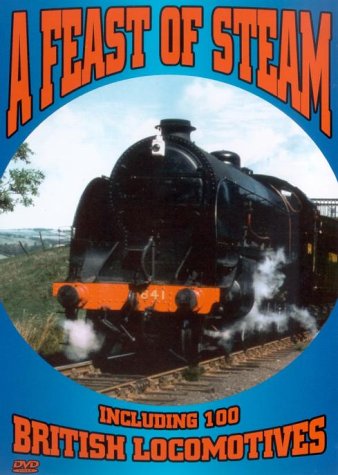DVD cover featuring a black steam locomotive with orange detailing.