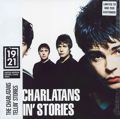 āTellinā Storiesā vinyl album cover featuring portraits of The Charlatans band members.