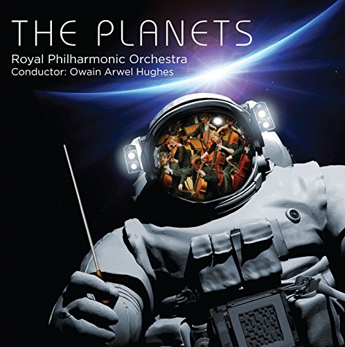 CD cover: astronaut helmet containing an orchestra in space.
