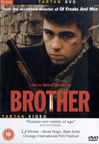 DVD cover for “Brother” featuring a young man with a gun.