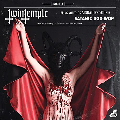 CD cover: horned goat figure with red fabric, blood-like markings.