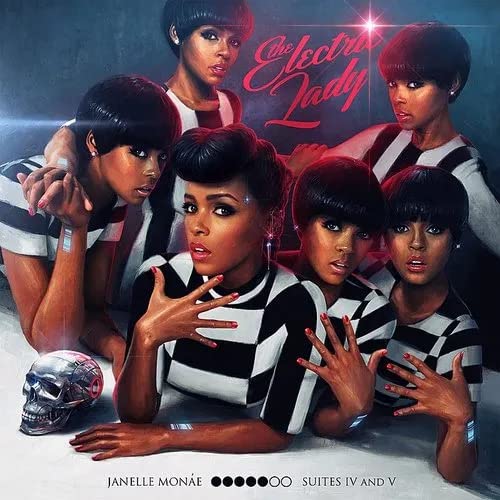 Janelle Monáe album cover, "The Electric Lady," featuring multiple figures.