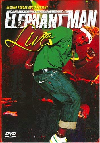 DVD cover for “Elephant Man Live” featuring a performing musician.