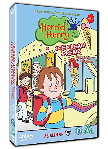 Horrid Henry's Ice Cream Dream" DVD cover featuring Henry with an ice cream cone.