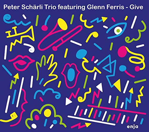 CD cover for "Give" by Peter Scharli Trio & Glenn Fer, abstract art.