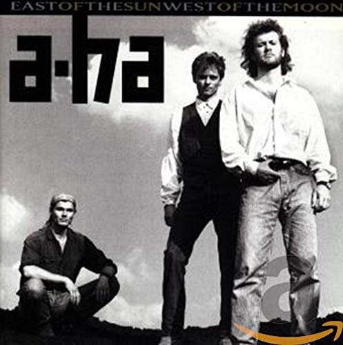 A-ha album cover: three men in dark clothing, grayscale image.