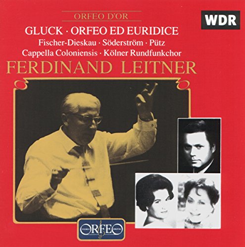 CD cover for Gluck's *Orfeo ed Euridice* featuring conductor Ferdinand Leitner and singers.