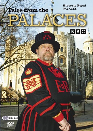 A Yeoman Warder stands in front of the Tower of London on this DVD cover.