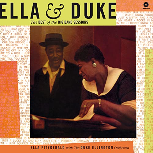 Album cover featuring Duke Ellington and Ella Fitzgerald with song titles in the background.