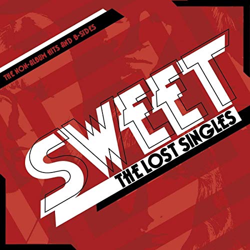 Album cover for The Sweet featuring text The Lost Singles on a red background.
