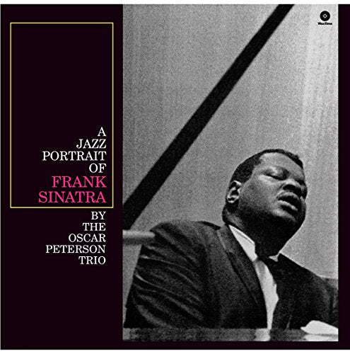 Album cover: Oscar Peterson at a piano, text reading “A Jazz Portrait of Frank Sinatra.”
