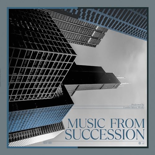 Album cover for "Music From Succession" featuring a stark skyscraper image.