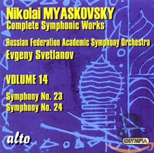 CD cover for Myaskovsky symphonies, featuring abstract white lines on purple.