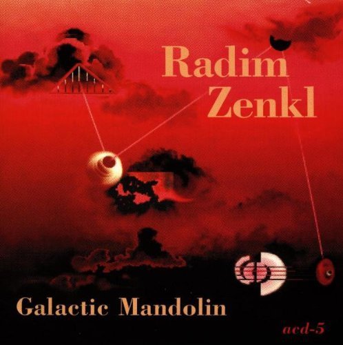 CD cover for “Galactic Mandolin” by Radim Zenkl, red and abstract.