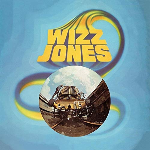 Wizz Jones album cover with yellow text and a motorcycle photo.