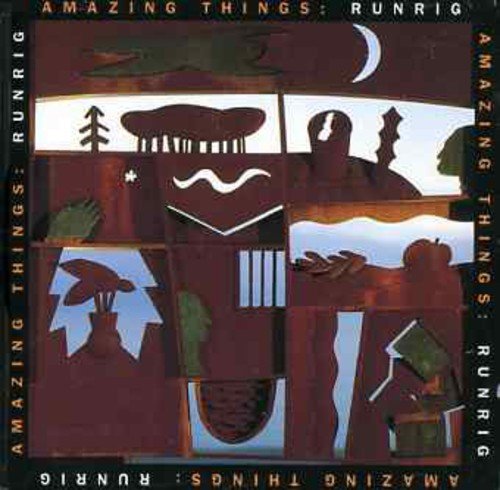 Runrig “Amazing Things” CD cover, abstract landscape with geometric shapes.