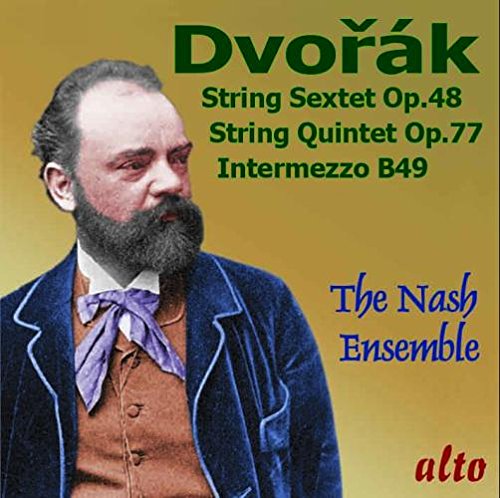 CD cover featuring a portrait of composer Antonín Dvořák and text details.