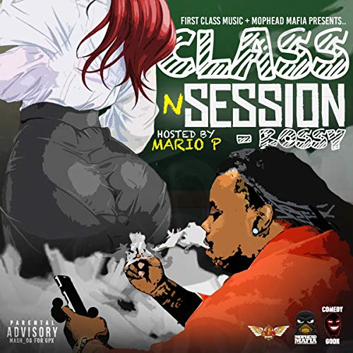 CD cover featuring illustrated figures and bold text: "Class N Session" by Rossy.