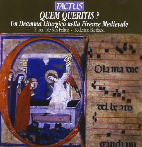 CD cover: Medieval illuminated manuscript depicting an angelic annunciation scene.