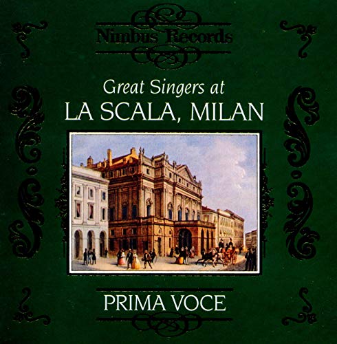 CD cover for "Great Singers at La Scala, Milan" with opera house image.