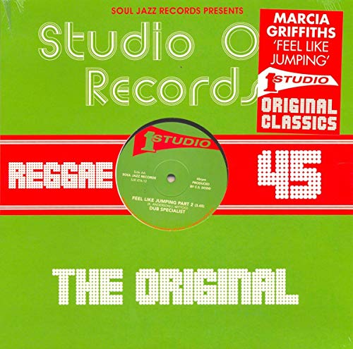 Marcia Griffiths “Feel Like Jumping” vinyl record, green and white cover.
