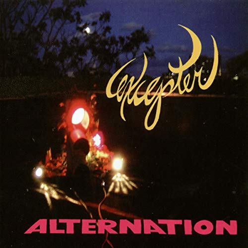 CD cover for “Alternation” with a nighttime landscape and golden script.