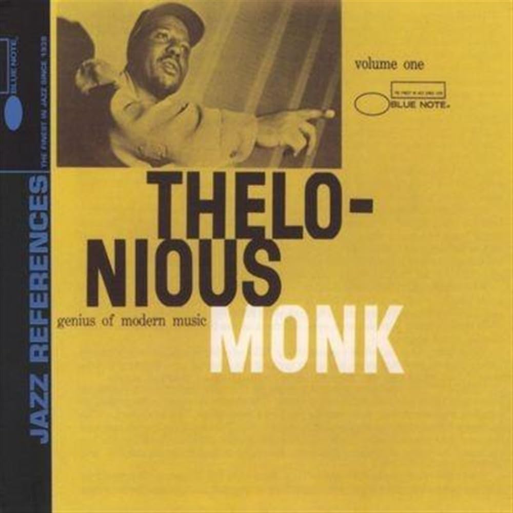 CD cover for Thelonious Monk’s “Genius of Modern Music” featuring his portrait.